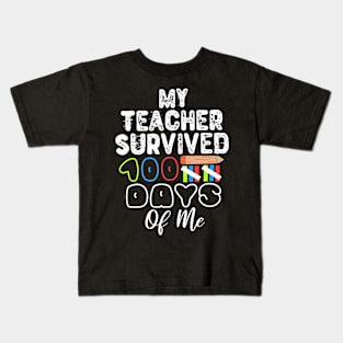 My Teacher Survived 100 Days Of Me Kids T-Shirt